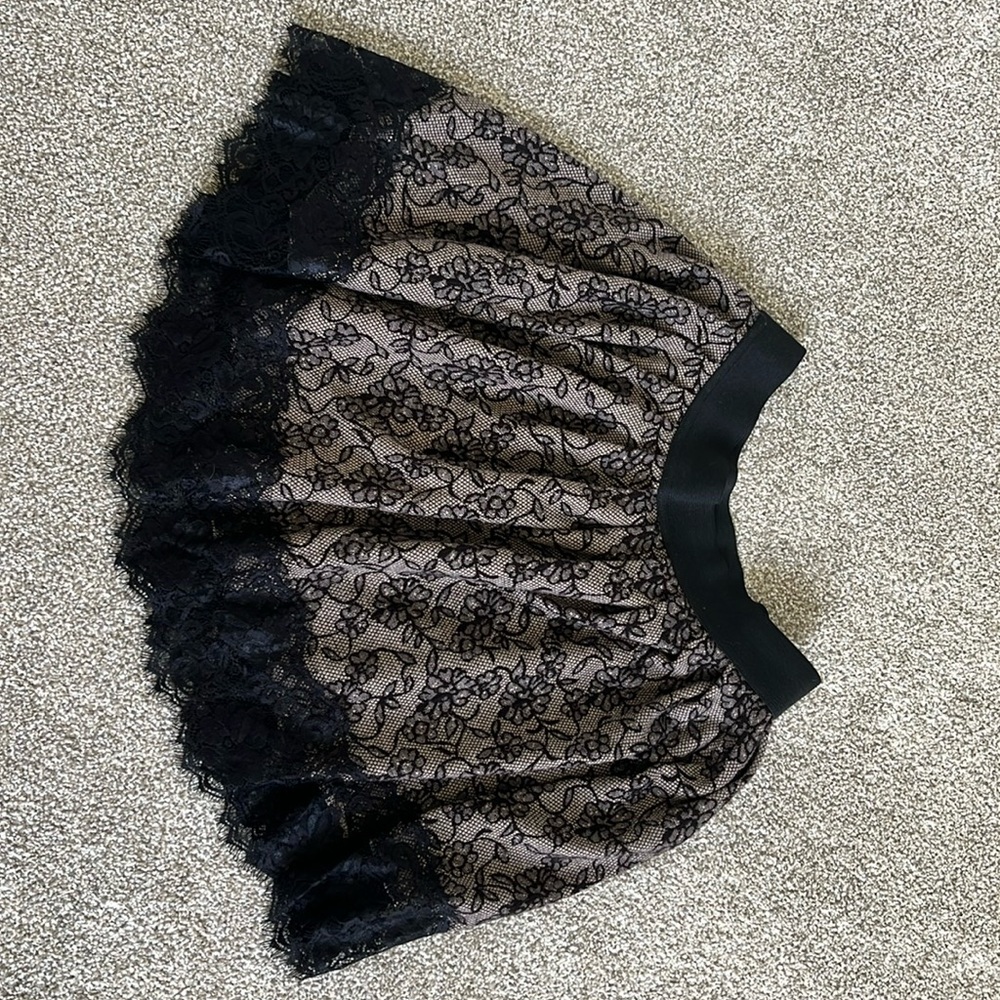 Promod European brand black lace skirt women’s size medium